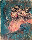Edgar Degas Three Dancers in Red Costume