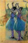 Edgar Degas Two Blue Dancers painting
