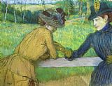 Edgar Degas Two women leaning on a gate