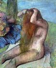Edgar Degas Woman doing her Hair painting
