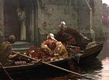 Edmund Blair Leighton Paintings and Prints - In Time of Peril by Edmund Blair Leighton