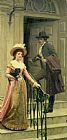 Edmund Blair Leighton Paintings and Prints - My Next Door Neighbor by Edmund Blair Leighton