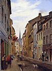 Eduard Gaertner Paintings - Die Parochialstrasse by Eduard Gaertner