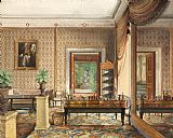 Eduard Gaertner Paintings - The Study of Prince Karl of Prussia by Eduard Gaertner