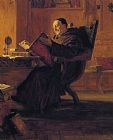 Eduard Gaertner Paintings - A Monk in The Library by Eduard Grutzner