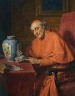 Eduard Gaertner Paintings - Kardinal Als Kunstliebhaber by Eduard Grutzner