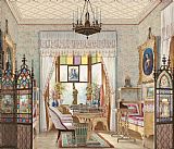 The Chinese Room in The Royal Palace, Berlin Paintings - Empress Alexandra Feodorovna's Sitting Room, Cottage Palace, St. Petersberg, Russia by Eduard Petrovich Hau