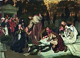 Eduard Gaertner Paintings - The Raising of Lazarus by Eduard Von Gebhardt