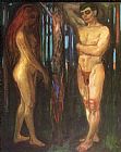Eve Paintings - Adam And Eve 1918 by Edvard Munch