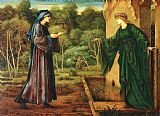 Edward Burne Jones Romaunt of The Rose The Pilgrim at The Gate of Idleness painting