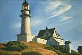 Edward Hopper Lighthouse At Two Lights painting