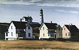Lighthouses Prints - Lighthouse Hill Cape Elizabeth Maine by Edward Hopper