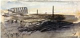 Tabeen Berlin, 4 00 P.m., January 1, 1867 (16) Prints - Karnak, 10 00 Pm, 22 January 1867 (213) by Edward Lear