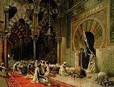 The Lord of Burleigh Paintings and Prints - Interior Of The Mosque At Cordoba by Edwin Lord Weeks