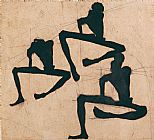 Egon Schiele Composition with Three Male Nudes painting