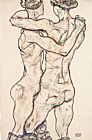 Egon Schiele Naked Girls Embracing