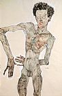 Egon Schiele Self-portrait painting