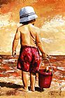 Boys on The Beach Prints - Little Boy on the Beach II by Emerico Toth