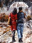 Walking The Plank Prints - Rainy day - Walking in the rain by Emerico Toth