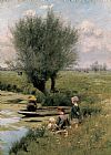 Emile Claus By the Riverside painting