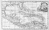 English School Map of the West Indies Florida and South America