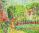Ludwig Paintings - A Woman In A Birch Wood by Ernst Ludwig Kirchner