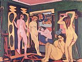Ernst Ludwig Kirchner Bathers In A Room