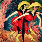 Ludwig Paintings - Dancers In Red by Ernst Ludwig Kirchner