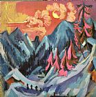 Ludwig Paintings - Winter Landscape in Moonlight by Ernst Ludwig Kirchner