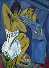 Ludwig Paintings - Woman Before The Mirror by Ernst Ludwig Kirchner