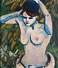 Ludwig Paintings - Woman With Raised Arms by Ernst Ludwig Kirchner