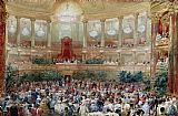 Column Paintings - Dinner In The Salle Des Spectacles At Versailles by Eugene-Louis Lami