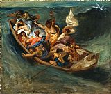 Delacroix Prints - Christ on The Sea of Galilee 2 by Eugene Delacroix