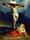 Delacroix Prints - Saint Mary Magdalene at The Foot of The Cross by Eugene Delacroix