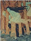 Three Women And Three Wolves W C Prints - Three Women And Three Wolves by Eugene Grasset