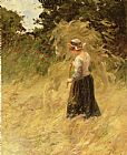 Eugene Leon Labitte A Girl Harvesting Hay