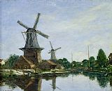 Eugene Louis Boudin Dutch Windmills