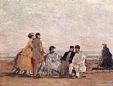 Eugene Louis Boudin On the Beach at Trouville