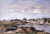 Eugene Louis Boudin Trouville View Toward Deauville On Market Day