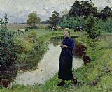 Evariste Carpentier Young Girl in the Fields