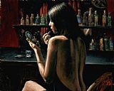 Anna Vaughan Hyatt Huntington Prints - Anna at The Bar by Fabian Perez