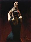 Fabian Perez Flamenco Dancer in Black Dress