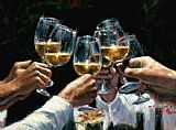 Wine Prints - For a Better Life II White Wine by Fabian Perez