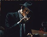 Fabian Perez Man Lighting a Cigarette painting