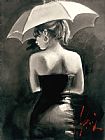 Fabian Perez Women with White Umbrella
