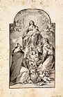 Fedele Fischetti Design for an Altar Painting Saint Dominic And Saint Catherine of Siena Receiving The Rosary From...
