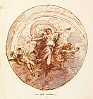 Felice Giani  Ceiling Design Depicting Iris And The Rainbow