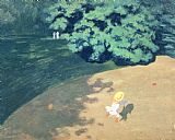 Felix Edouard Vallotton The Balloon or Corner of a Park with a Child Playing with a Balloon
