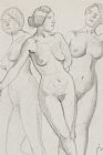 Felix Edouard Vallotton Three Graces Study painting