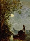Felix Ziem Moonlit Scene with Gondola
